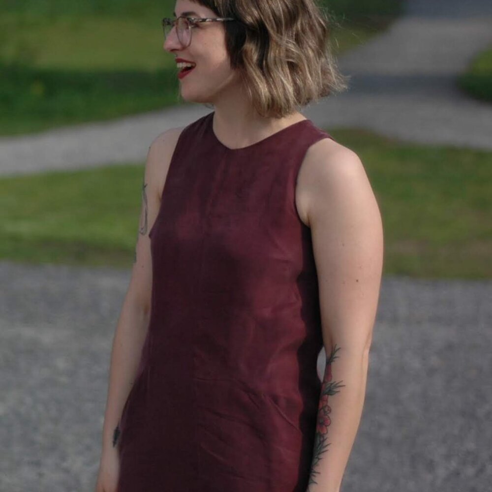 Jennifer Glasgow Baltic Dress — Eggplant (SS19) — Size Small — Made in Montreal